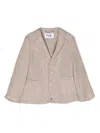 Il Gufo Single-breasted Linen Blazer In Neutrals