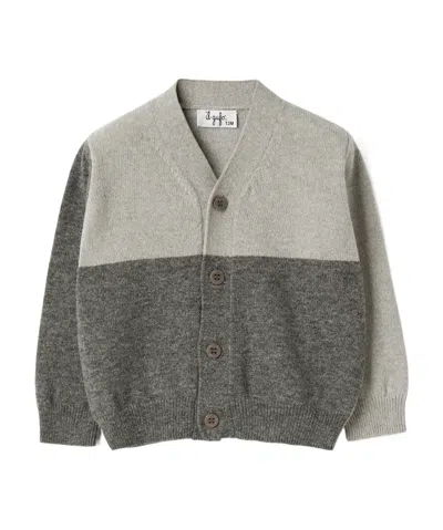 Il Gufo Single-row Button Knitted Cardigan In Gray