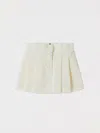 Il Gufo White Milk Skirt In Denim In Milk