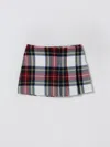 Il Gufo Plaid Pleated Skirt In White