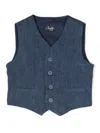 Il Gufo Buttoned Linen-blend Waistcoat In Blue