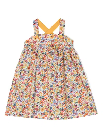 Il Gufo Kids' Sleeveless Dress In A Liberty-fabric Material In Multicolour