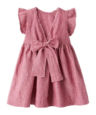 Il Gufo Sleeveless Linen Dress In Pink