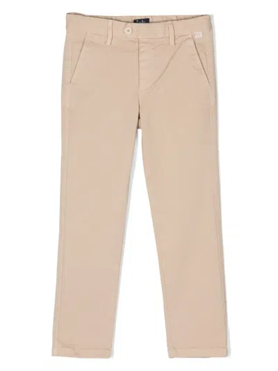 Il Gufo Kids' Slim-cut Cotton Chino Trousers In Neutrals