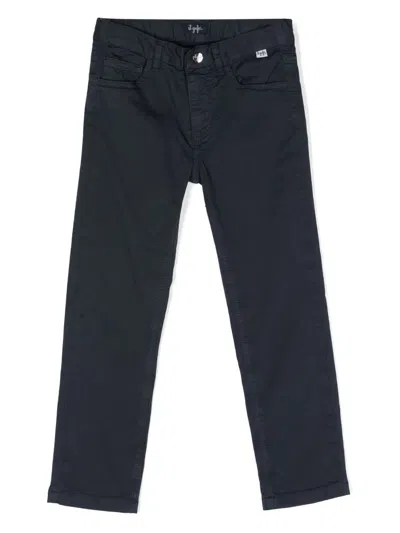 Il Gufo Kids' Slim-cut Cotton Trousers In Blue