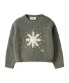 Il Gufo Grey Wool Sweater With Snowflake Motif In Gray