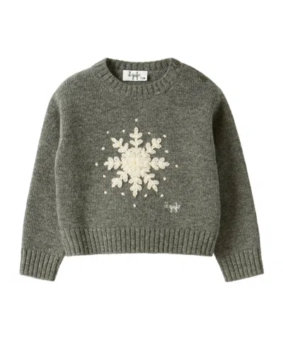 IL GUFO IL GUFO SNOWFLAKE APPLIQUE CREWNECK JUMPER