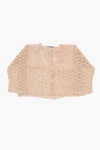 Il Gufo Solid Color Crochet Cardigan