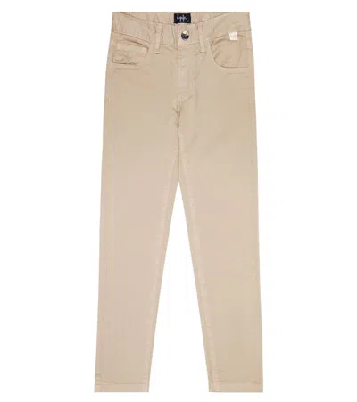 Il Gufo Kids' Straight Cotton Pants In Sand