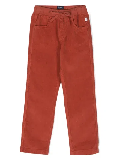 Il Gufo Kids' Drawstring-waist Corduroy Trousers In Red