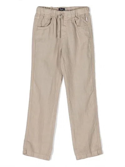Il Gufo Kids' Straight-leg Linen Trousers In Neutrals