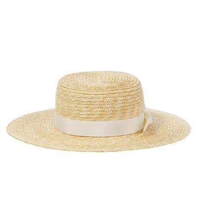 Il Gufo Kids' Straw Sun Hat In Brown