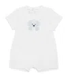 Il Gufo Stretch-cotton Dog Bodysuit In White