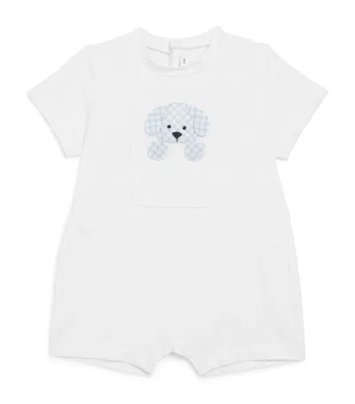 Il Gufo Kids' Stretch-cotton Dog Bodysuit In White
