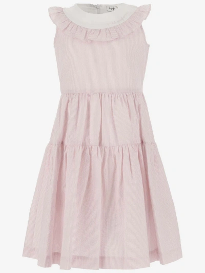 Il Gufo Kids' Stretch Cotton Dress In Pink