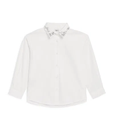 Il Gufo Kids' Stretch-cotton Embroidered Shirt In White
