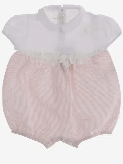 Il Gufo Babies' Stretch Cotton Romper In Pink