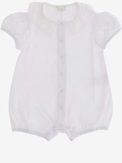 Il Gufo Babies' Stretch Cotton Romper In White