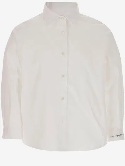 Il Gufo Kids' Stretch Cotton Shirt In White