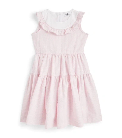 Il Gufo Kids' Girls Pink Cotton Seersucker Dress