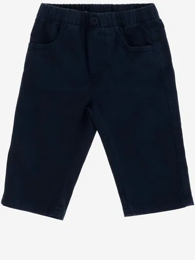Il Gufo Kids' Stretch Cotton Trousers In Blue