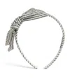 Il Gufo Stripe Bow Headband In Green