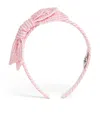 Il Gufo Stripe Bow Headband In Pink