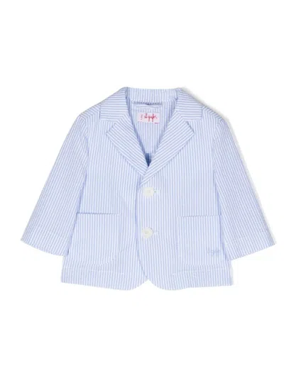 Il Gufo Babies' Stripe-pattern Cotton Blazer In Blue