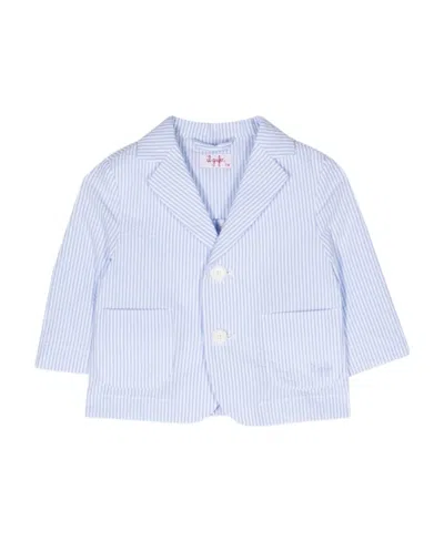 Il Gufo Stripe-pattern Cotton Blazer In Blue