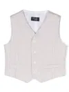 Il Gufo Stripe-pattern Cotton Waistcoat In Neutrals
