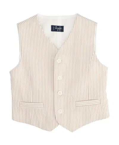 Il Gufo Stripe-pattern Cotton Waistcoat In White