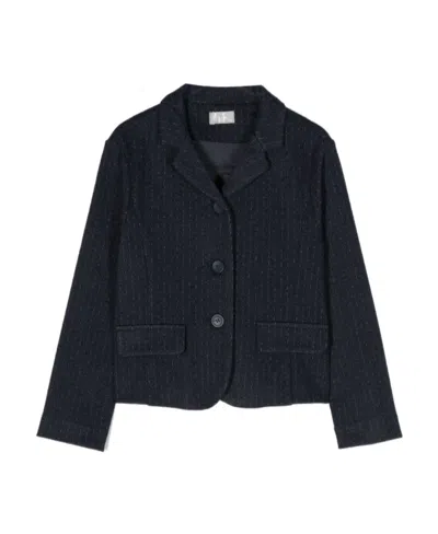 Il Gufo Stripe-pattern Single-breasted Blazer In Black