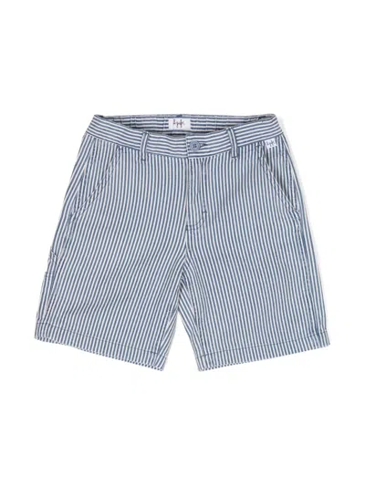 Il Gufo Kids' Striped Bermuda Shorts In Blue