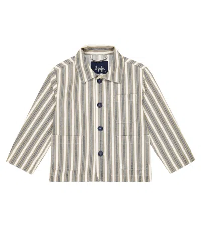 Il Gufo Kids' Striped Cotton-blend Jacket In Sand