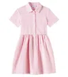 Il Gufo Striped Cotton Dress In Pink