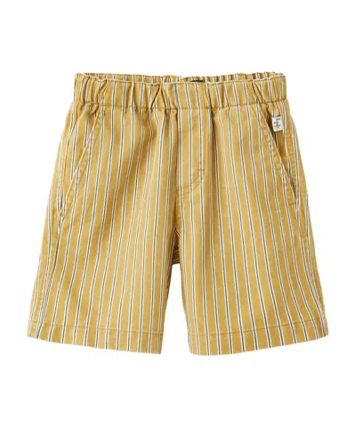Il Gufo Striped Cotton Shorts In Yellow