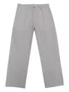 Il Gufo Striped Cotton Trousers In Gray