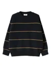 Il Gufo Striped Crew-neck Sweater In Blue