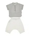 Il Gufo Striped Crewneck Tracksuit Set In White
