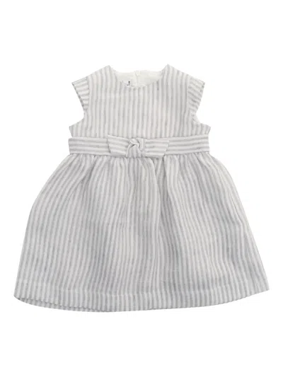 Il Gufo Kids' Striped Dress In Gray