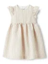 Il Gufo Striped Dress In Neutrals
