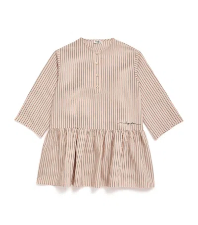 Il Gufo Kids' Striped Dress In Pink