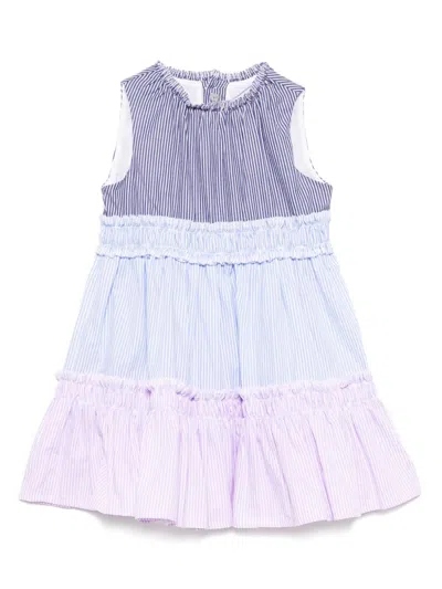 Il Gufo Kids' Striped Dress In White