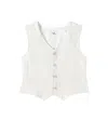 Il Gufo Striped Linen Vest In Beige