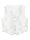 Il Gufo Striped Linen Waistcoat In Grey