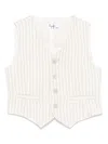 Il Gufo Striped Linen Waistcoat In Neutrals