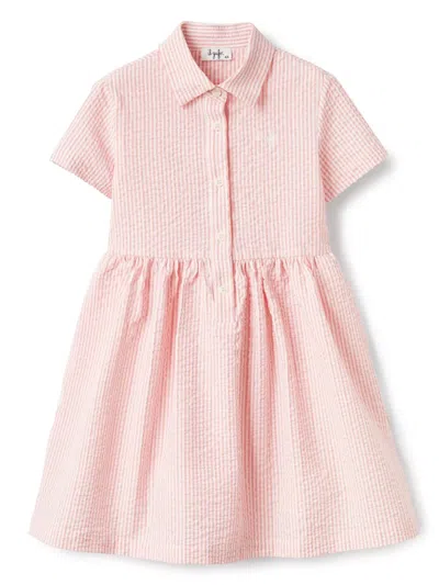 Il Gufo Kids' Striped Mini Dress In Pink