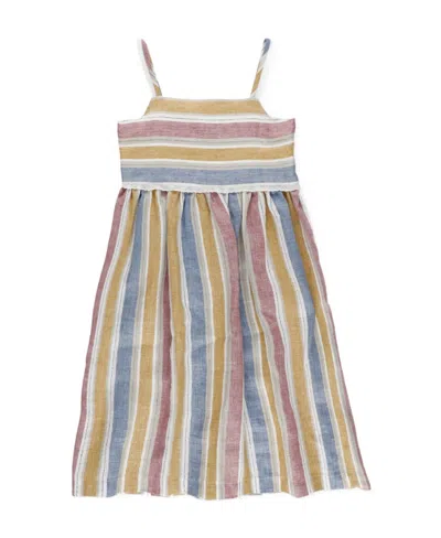 Il Gufo Striped Pleated Dress In Multicolor