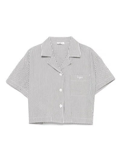 Il Gufo Kids' Striped Shirt In Green