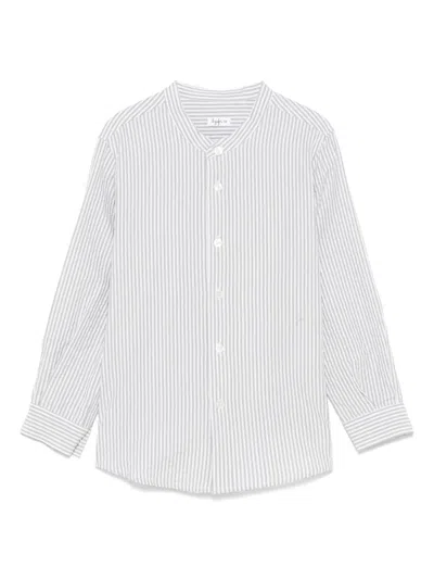 Il Gufo Kids' Striped Shirt In Grey
